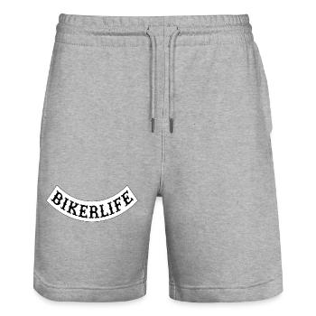 Biker_life_ - Short de jogging bio TRAINER Stanley/Stella unisexe - gris chiné - Devant - Nik (191cm) & Marisol (170cm)