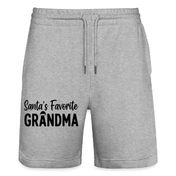 Santa's favorite Grandma - Stanley/Stella Trainer Unisex Organic Jogging Shorts - heather grey - Front - Nik (191cm) & Marisol (170cm)