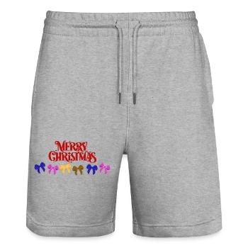 Défilé d’arcs de joyeux Noël - Short de jogging bio TRAINER Stanley/Stella unisexe - gris chiné - Devant - Nik (191cm) & Marisol (170cm)