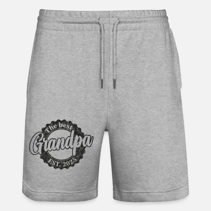 Le meilleur papy depuis 2025 - Short de jogging bio TRAINER Stanley/Stella unisexe - gris chiné