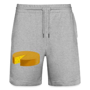 Cheese cut - Stanley/Stella Trainer Unisex Organic Jogging Shorts - heather grey - Front - Nik (191cm) & Marisol (170cm)