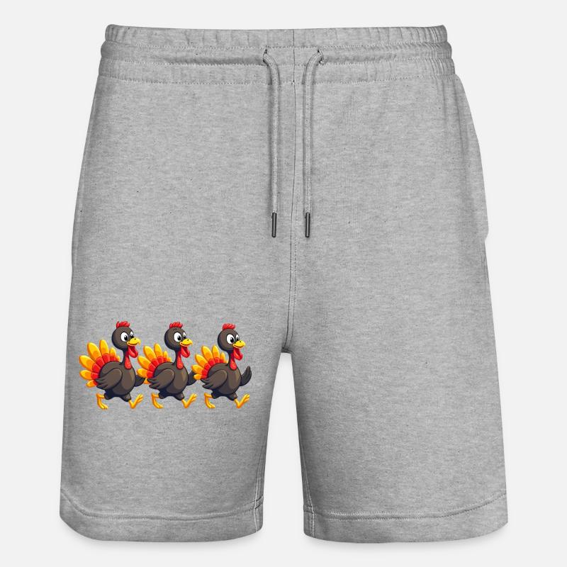 Bébé dinde de Thanksgiving - Short de jogging bio TRAINER Stanley/Stella unisexe - gris chiné