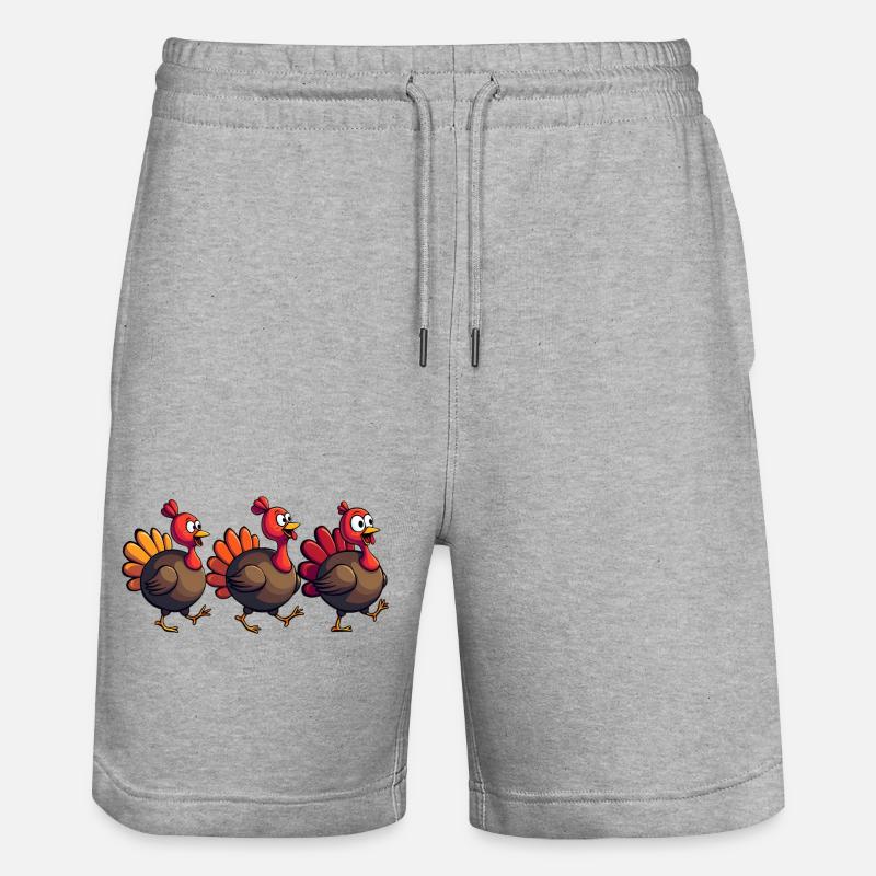 Bébé dinde de Thanksgiving - Short de jogging bio TRAINER Stanley/Stella unisexe - gris chiné