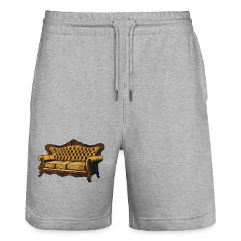 Victorian Velvet Sofa Graphic - Stanley/Stella Trainer Unisex Organic Jogging Shorts - heather grey - Front - Nik (191cm) & Marisol (170cm)