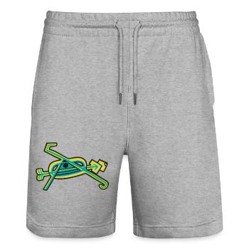 Kaleido Eye Glyph - Stanley/Stella Trainer Unisex Organic Jogging Shorts - heather grey - Front - Nik (191cm) & Marisol (170cm)