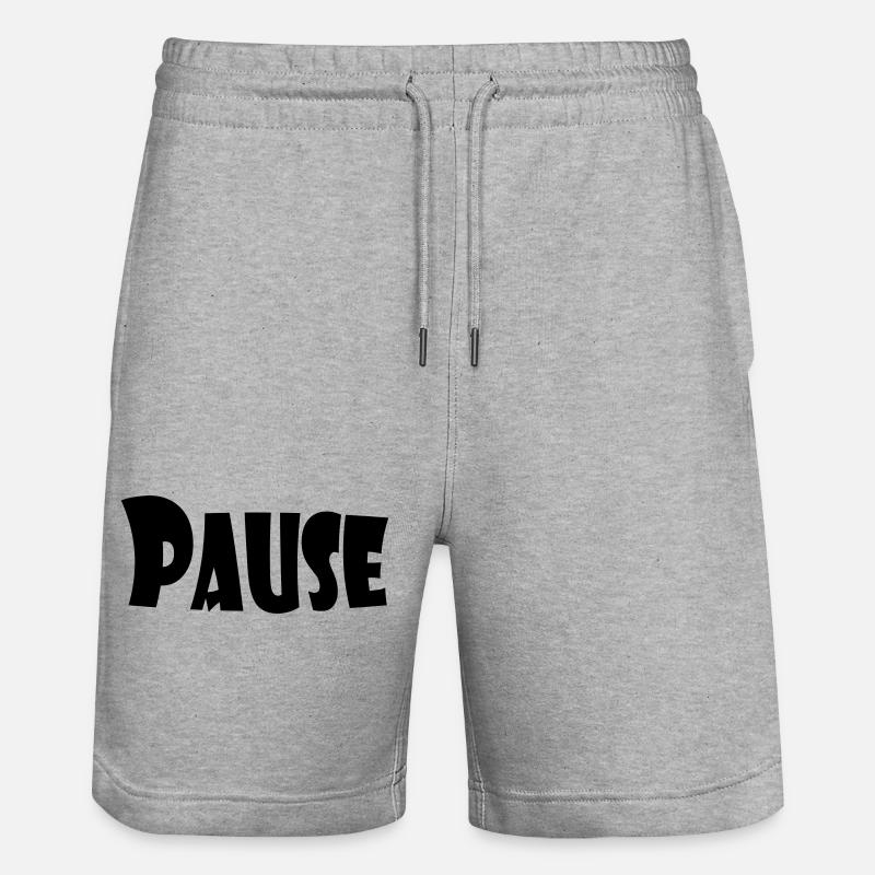 Pause - Stanley/Stella Trainer Unisex Organic Jogging Shorts - heather grey