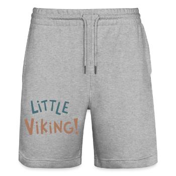 Lustiger kleiner Wikinger - Stanley/Stella Unisex Bio Joggingshorts Trainer  - Grau meliert - Vorne - Nik (191cm) & Marisol (170cm)