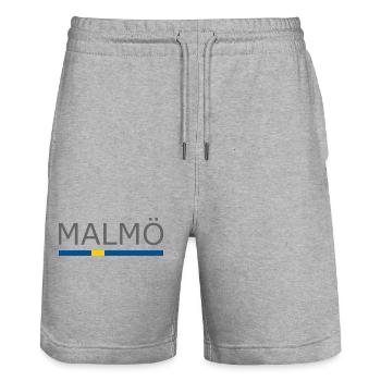 Drapeau de la Suède - Malmö - Sverige - Schweden - Short de jogging bio TRAINER Stanley/Stella unisexe - gris chiné - Devant - Nik (191cm) & Marisol (170cm)