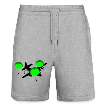 Fallschirmjäger - Stanley/Stella Unisex Bio Joggingshorts Trainer  - Grau meliert - Vorne - Nik (191cm) & Marisol (170cm)