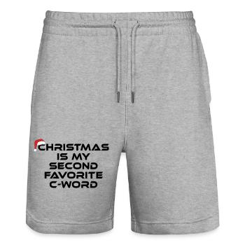 Christmas Is My Second Favorite C-Word - Stanley/Stella Unisex Bio Joggingshorts Trainer  - Grau meliert - Vorne - Nik (191cm) & Marisol (170cm)