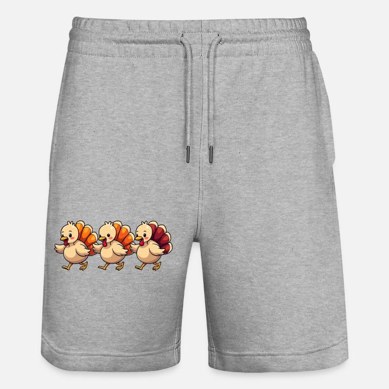 Bébé dinde de Thanksgiving - Short de jogging bio TRAINER Stanley/Stella unisexe - gris chiné