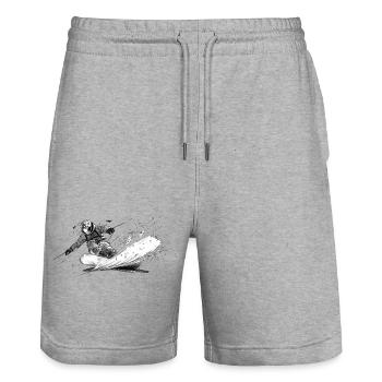 Snowboard - Stanley/Stella Unisex Bio Joggingshorts Trainer  - Grau meliert - Vorne - Nik (191cm) & Marisol (170cm)