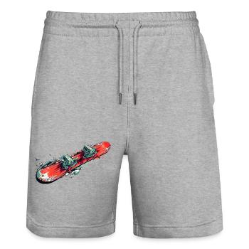 Snowboard - Stanley/Stella Unisex Bio Joggingshorts Trainer  - Grau meliert - Vorne - Nik (191cm) & Marisol (170cm)