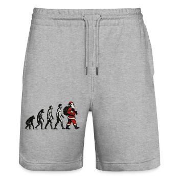 T-shirt Père Noël drôle cadeau de Noël - Short de jogging bio TRAINER Stanley/Stella unisexe - gris chiné - Devant - Nik (191cm) & Marisol (170cm)
