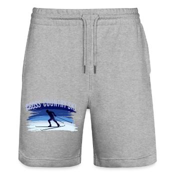 Ski de fond - Short de jogging bio TRAINER Stanley/Stella unisexe - gris chiné - Devant - Nik (191cm) & Marisol (170cm)