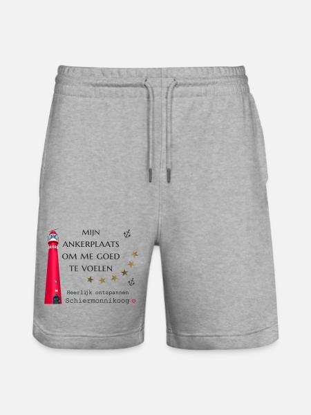 My anchorage Schiermonnikoog, hand drawing - Stanley/Stella Trainer Unisex Organic Jogging Shorts - heather grey