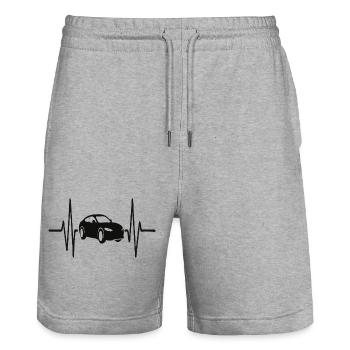 Car Heartbeat. Minimal Line Design for Car Lovers - Stanley/Stella Trainer Unisex Organic Jogging Shorts - heather grey - Front - Nik (191cm) & Marisol (170cm)