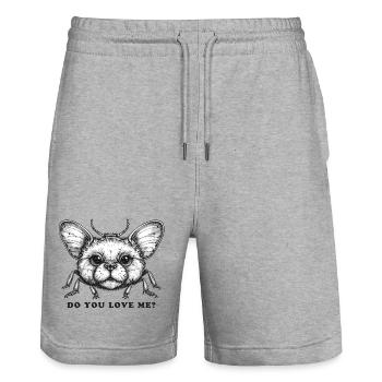 Ein fantastisches Wesen mit der Frage "Do You love Me?" - Stanley/Stella Unisex Bio Joggingshorts Trainer  - Grau meliert - Vorne - Nik (191cm) & Marisol (170cm)