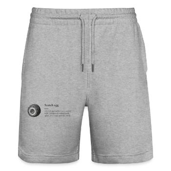 Scotch Egg Wörterbuch Kunst T-Shirt - Stanley/Stella Unisex Bio Joggingshorts Trainer  - Grau meliert - Vorne - Nik (191cm) & Marisol (170cm)