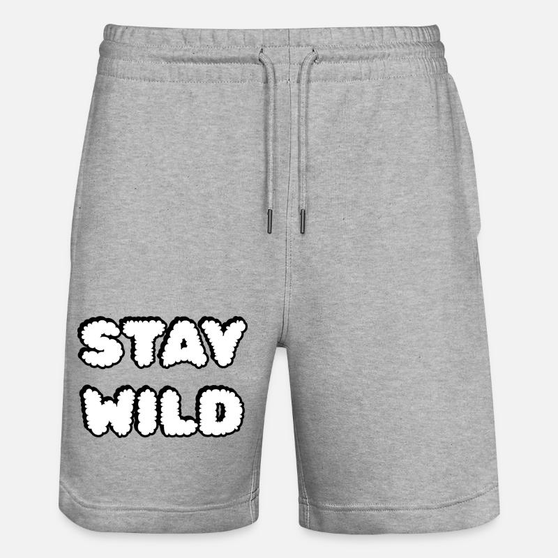 Stay Mild Cloud Letters - Stanley/Stella Trainer Unisex Organic Jogging Shorts - heather grey