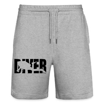 Classic Diver Design – Depth & Adventure - Stanley/Stella Trainer Unisex Organic Jogging Shorts - heather grey - Front - Nik (191cm) & Marisol (170cm)
