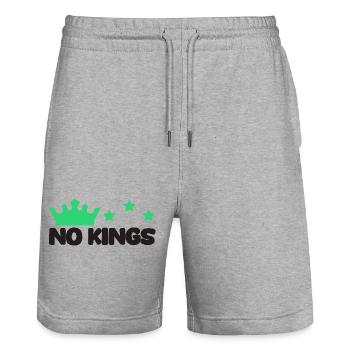 King tiger funny saying - Stanley/Stella Trainer Unisex Organic Jogging Shorts - heather grey - Front - Nik (191cm) & Marisol (170cm)
