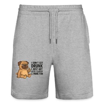 Weniger edel, mehr Spaß Welpe - Stanley/Stella Unisex Bio Joggingshorts Trainer  - Grau meliert - Vorne - Nik (191cm) & Marisol (170cm)