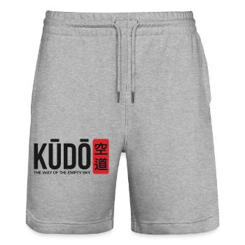 Kudo - Japanische Kampfkünste - Stanley/Stella Unisex Bio Joggingshorts Trainer  - Grau meliert - Vorne - Nik (191cm) & Marisol (170cm)