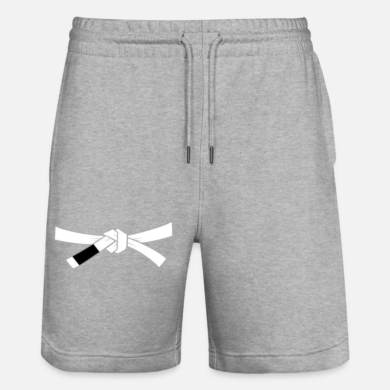 Whitebelt - Weißgurt - Stanley/Stella Unisex Bio Joggingshorts Trainer  - Grau meliert