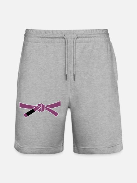 Purplebelt - Purple Belt - Stanley/Stella Trainer Unisex Organic Jogging Shorts - heather grey