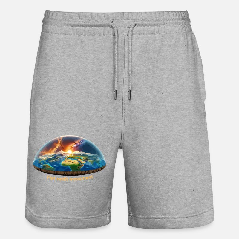 Bewegung der flachen Erde - Stanley/Stella Unisex Bio Joggingshorts Trainer  - Grau meliert