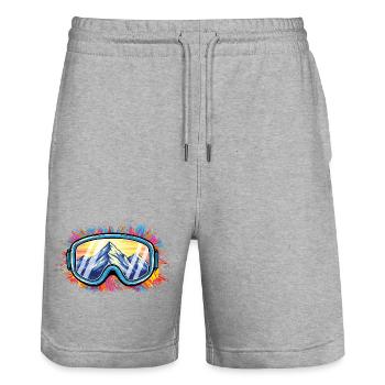 Apres Ski Party Crew Snow Skiing Ski Funny - Stanley/Stella Trainer Unisex Organic Jogging Shorts - heather grey - Front - Nik (191cm) & Marisol (170cm)