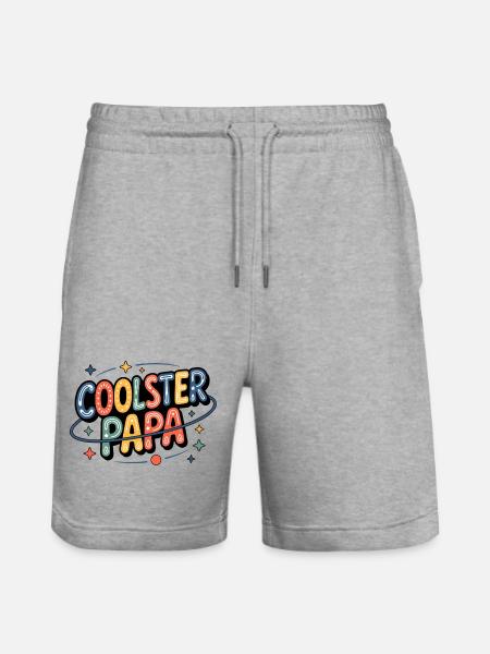 Coolest Dad Neon Retro - Stanley/Stella Trainer Unisex Organic Jogging Shorts - heather grey