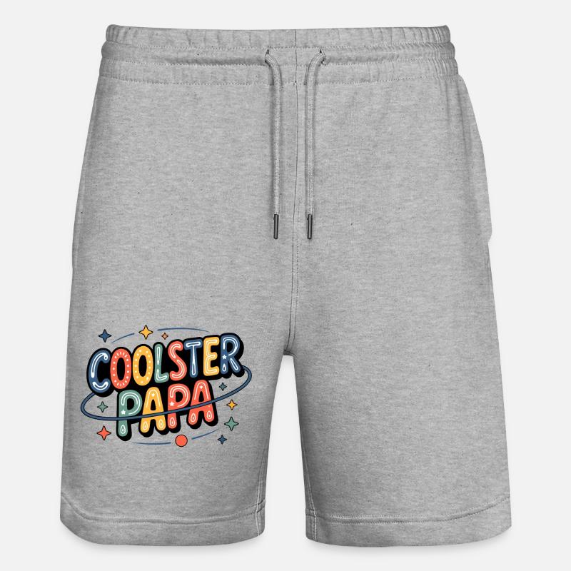Coolster Dad Neon Retro - Stanley/Stella Unisex Bio Joggingshorts Trainer  - Grau meliert
