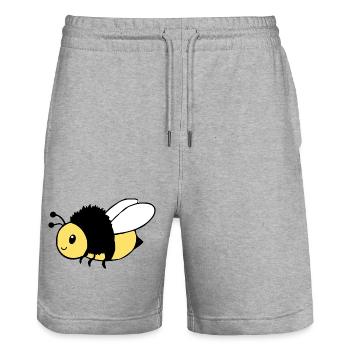 T-shirt abeille mignon design drôle apiculteur - Short de jogging bio TRAINER Stanley/Stella unisexe - gris chiné - Devant - Nik (191cm) & Marisol (170cm)