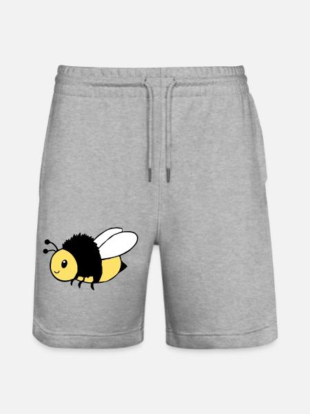 Cute Bee T-Shirt Funny Design Beekeeper - Stanley/Stella Trainer Unisex Organic Jogging Shorts - heather grey