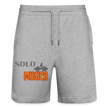 Note de musique, musique uniquement - Short de jogging bio TRAINER Stanley/Stella unisexe - gris chiné - Devant - Nik (191cm) & Marisol (170cm)
