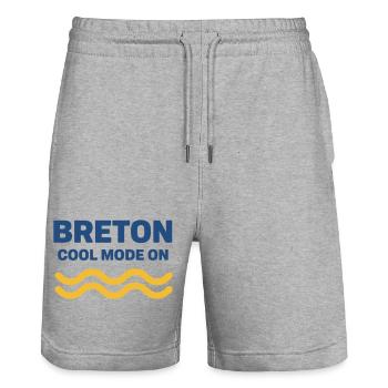 Bretonische Coole Mode Auf Gelben Wellen - Stanley/Stella Unisex Bio Joggingshorts Trainer  - Grau meliert - Vorne - Nik (191cm) & Marisol (170cm)