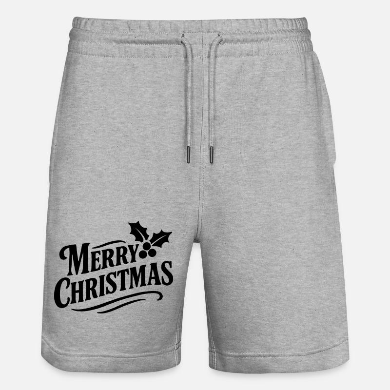 Joyeux Noël aux feuilles de houx - Short de jogging bio TRAINER Stanley/Stella unisexe - gris chiné