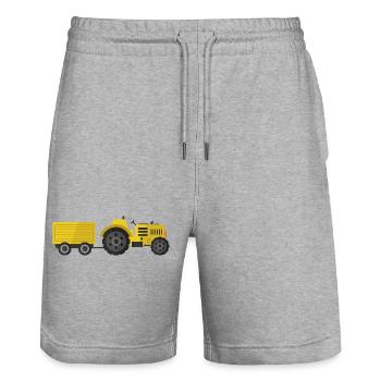 Traktor - Stanley/Stella Unisex Bio Joggingshorts Trainer  - Grau meliert - Vorne - Nik (191cm) & Marisol (170cm)