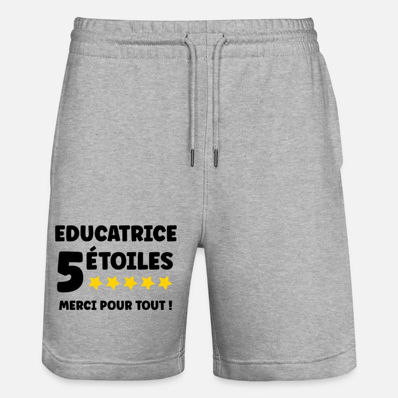 educatrice - Short de jogging bio TRAINER Stanley/Stella unisexe - gris chiné
