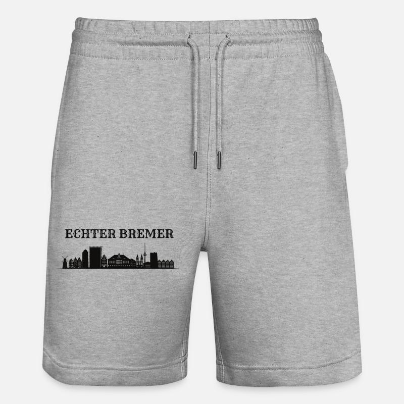 Silhouette de la véritable silhouette de la skyline de Brême - Short de jogging bio TRAINER Stanley/Stella unisexe - gris chiné