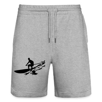 SUP boarding - Stanley/Stella Trainer Unisex Organic Jogging Shorts - heather grey - Front - Nik (191cm) & Marisol (170cm)