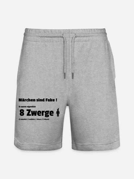 Maerchen Fake 7 Zwerge - Stanley/Stella Unisex Bio Joggingshorts Trainer - Grau meliert