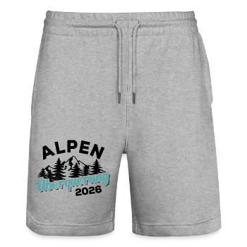 Traversée des Alpes 2026 - Randonnée - Short de jogging bio TRAINER Stanley/Stella unisexe - gris chiné - Devant - Nik (191cm) & Marisol (170cm)