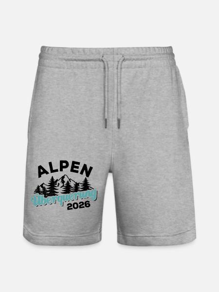 Alpen Überquerung 2026 - Wandern - Stanley/Stella Unisex Bio Joggingshorts Trainer  - Grau meliert