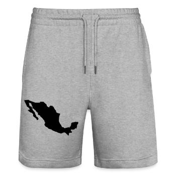Mexico Country - Stanley/Stella Trainer Unisex Organic Jogging Shorts - heather grey - Front - Nik (191cm) & Marisol (170cm)