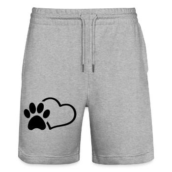 Patte Coeur - Short de jogging bio TRAINER Stanley/Stella unisexe - gris chiné - Devant - Nik (191cm) & Marisol (170cm)