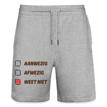 Weet niet - Stanley/Stella Unisex Bio Joggingshorts Trainer  - Grau meliert - Vorne - Nik (191cm) & Marisol (170cm)