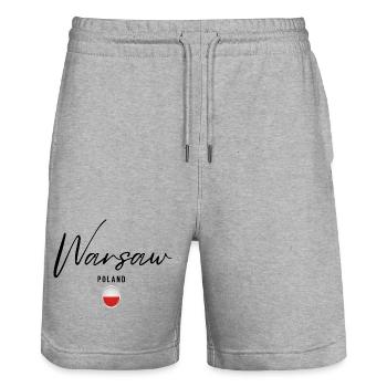 Elegant design Warsaw, Warsaw Poland - Stanley/Stella Trainer Unisex Organic Jogging Shorts - heather grey - Front - Nik (191cm) & Marisol (170cm)